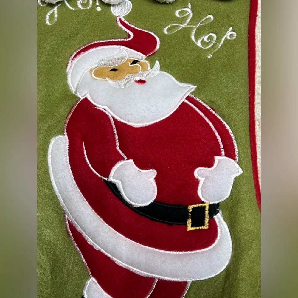 Vintage 20” Santa Claus Velvet Christmas Stocking